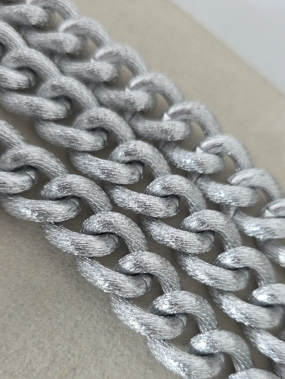 Silver Triple Strand Curb Link Bracelet | Metallic Chunky Statement